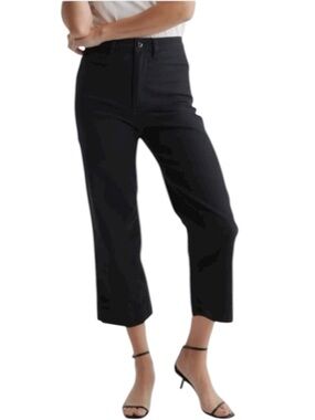 NWT Quince Organic Stretch Cotton Twill Wide-Leg Crop Jeans Pants